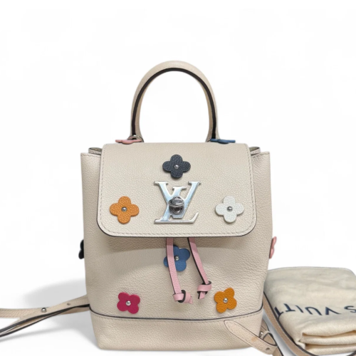 Louis Vuitton Lockme Backpack Mini Calfskin Beige Clair