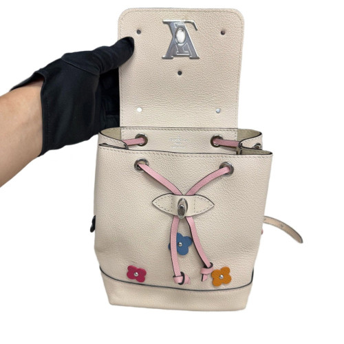 Louis Vuitton Lockme Backpack Mini Calfskin Beige Clair