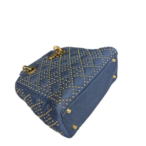 Dior Studded Medium Lady Dior Denim Blue Dior Studded Medium Lady Dior Denim Blue
