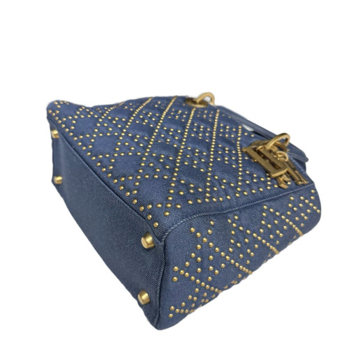 Dior Studded Medium Lady Dior Denim Blue Dior Studded Medium Lady Dior Denim Blue