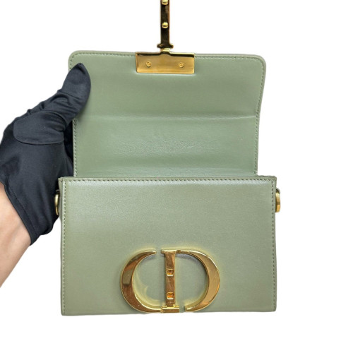 Dior 30 Montaigne Mini Box Bag Cuir Light Green
