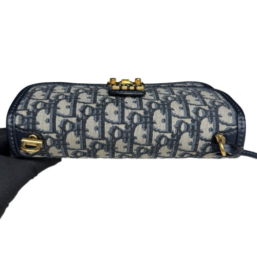 Dior Small Dioraddict Flap Oblique Navy Beige