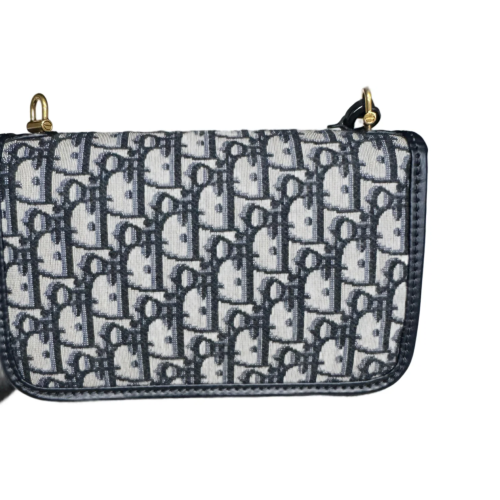 Dior Small Dioraddict Flap Oblique Navy Beige