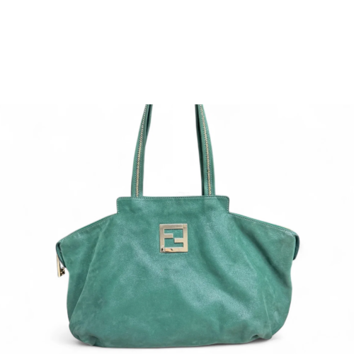 Fendi Tote Bag Suede Green