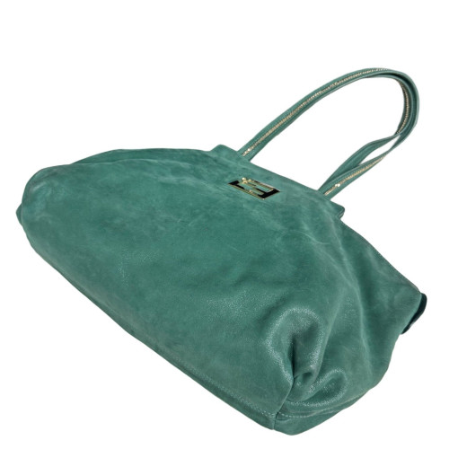 Fendi Tote Bag Suede Green