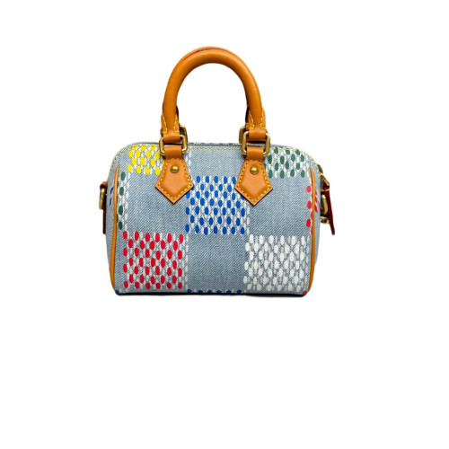Louis Vuitton Speedy 18 Bandouliere Denim Monogram Blue