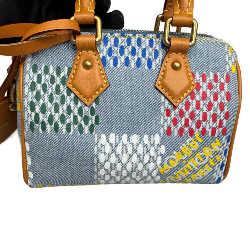 Louis Vuitton Speedy 18 Bandouliere Denim Monogram Blue