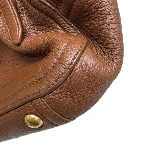 Miu Miu Two-Way Bag Calfskin Brown