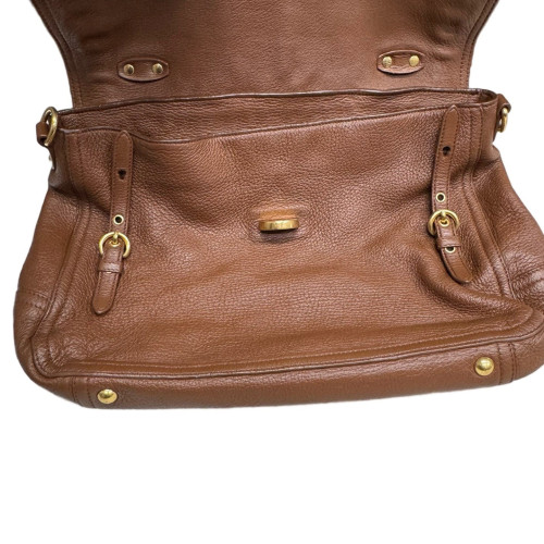 Miu Miu Two-Way Bag Calfskin Brown