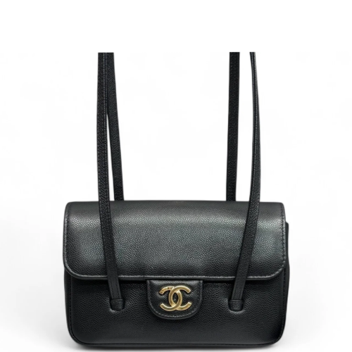 Chanel Mini Preppy Coco Shoulder Bag Caviar Black