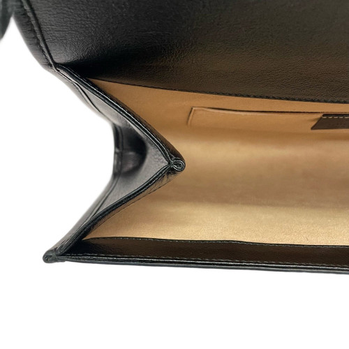 Gucci Crystal Medium Rajah Shoulder Bag Calfskin Black