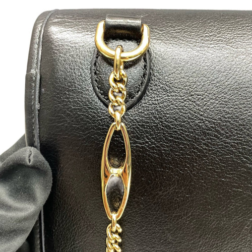 Gucci Crystal Medium Rajah Shoulder Bag Calfskin Black