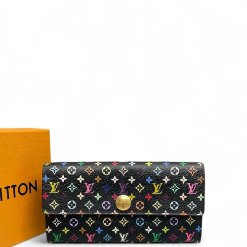 Louis Vuitton Sarah Wallet Monogram Multicolor Black