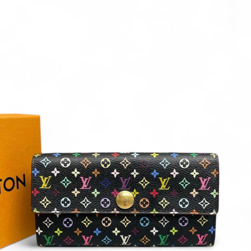 Louis Vuitton Sarah Wallet Monogram Multicolor Black
