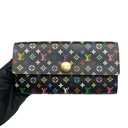 Louis Vuitton Sarah Wallet Monogram Multicolor Black