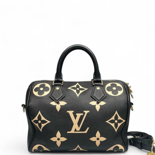 Louis Vuitton Speedy Bandouliere 25 Empreinte Monogram Giant Black White