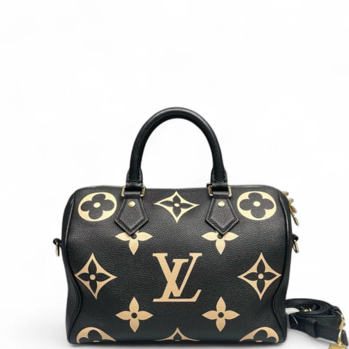 Louis Vuitton Speedy Bandouliere 25 Empreinte Monogram Giant Black White