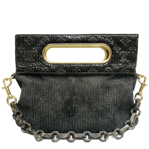 Louis Vuitton Shoulder Bag Corduroy Black Gold Louis Vuitton Shoulder Bag Corduroy Black Gold