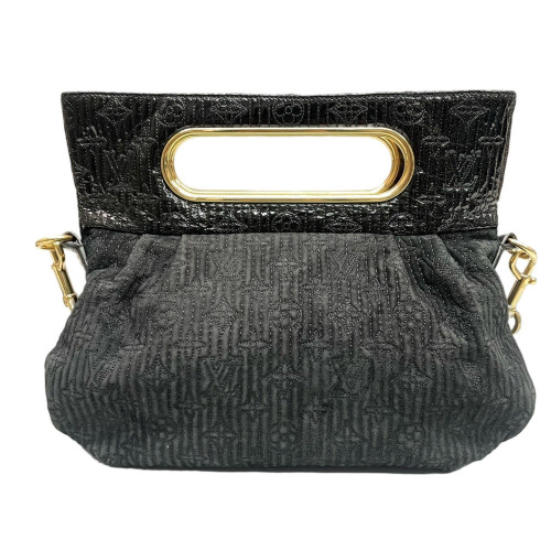Louis Vuitton Shoulder Bag Corduroy Black Gold Louis Vuitton Shoulder Bag Corduroy Black Gold