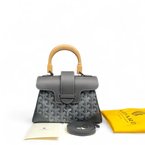 Goyard Mini Saigon Goyardine Dark Grey White Goyard Mini Saigon Goyardine Dark Grey White