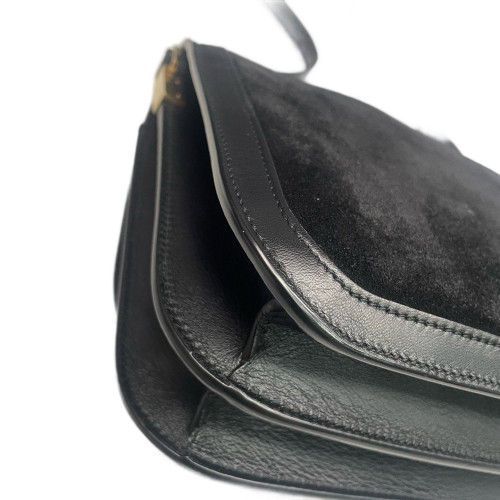 Yves Saint Laurent Medium Solferino Suede Calfskin Black Yves Saint Laurent Medium Solferino Suede Calfskin Black