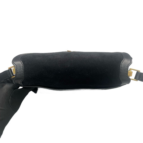 Yves Saint Laurent Medium Solferino Suede Calfskin Black Yves Saint Laurent Medium Solferino Suede Calfskin Black