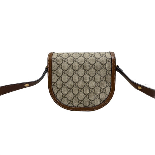 Gucci Saddle Bag GG Supreme Monogram Tan