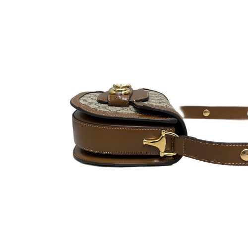 Gucci Saddle Bag GG Supreme Monogram Tan