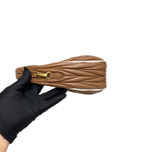 Miu Miu Hobo Crumpled Lambskin Espresso Brown