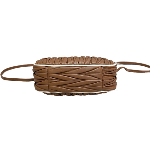 Miu Miu Hobo Crumpled Lambskin Espresso Brown