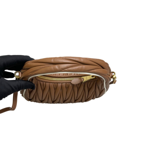 Miu Miu Hobo Crumpled Lambskin Espresso Brown
