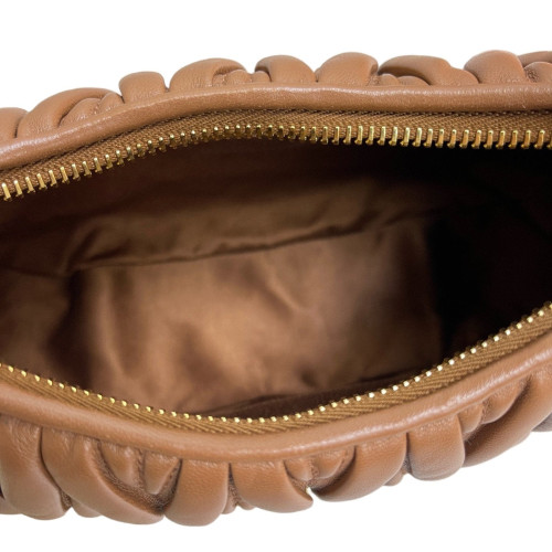 Miu Miu Hobo Crumpled Lambskin Espresso Brown