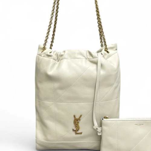 Yves Saint Laurent Jamie 4.3 Shoulder Bag Calfskin Light Grey White
