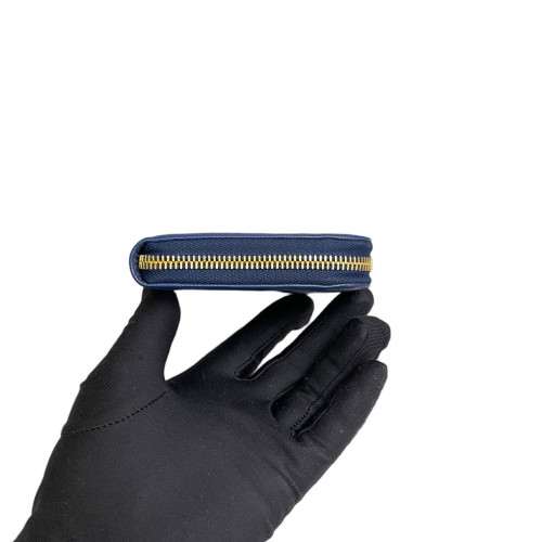 Prada Continental Wallet Saffiano Calfskin Blue