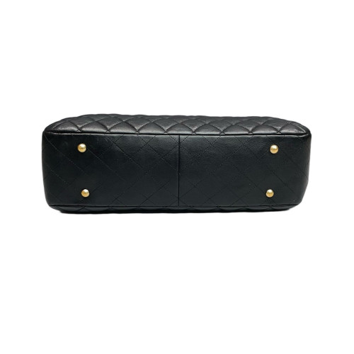 Chanel Quilted Shopping Tote Calfskin Black