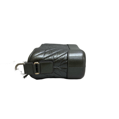Chanel Chevron Quilted Small Gabrielle Hobo Crumpled Calfskin Black