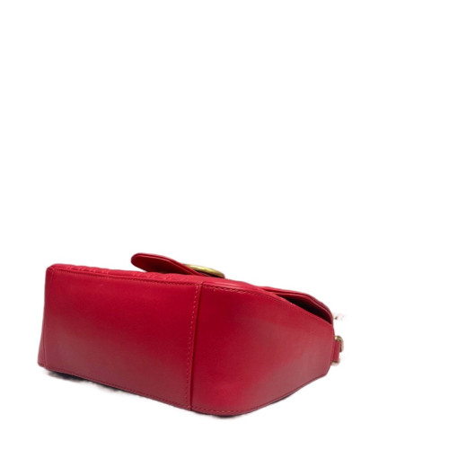 Gucci Chevron Mini GG Marmont Top Handle Shoulder Bag Calfskin Red Gucci Chevron Mini GG Marmont Top Handle Shoulder Bag Calfskin Red