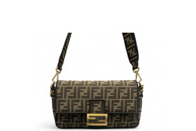 Fendi Baguette Zucca Dark Brown Beige