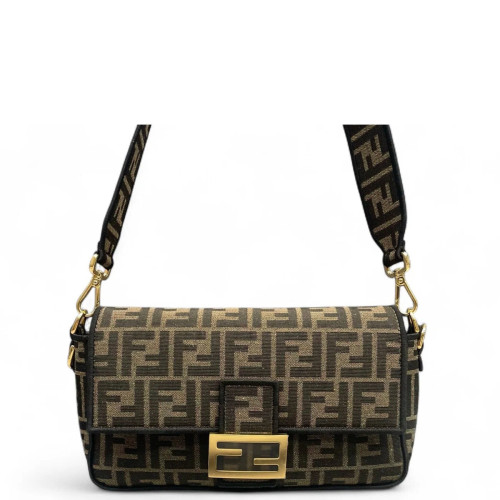 Fendi Baguette Zucca Dark Brown Beige