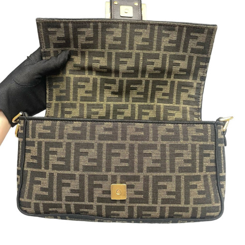 Fendi Baguette Zucca Dark Brown Beige