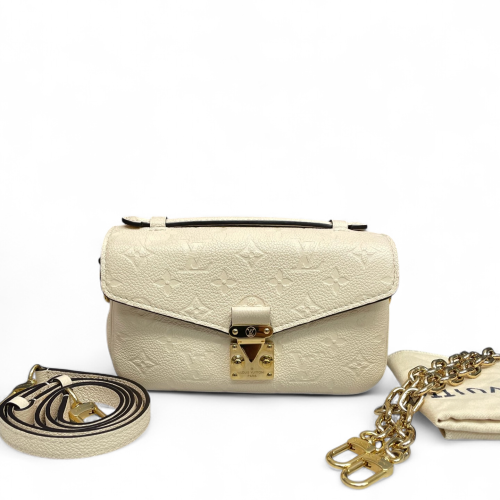 Louis Vuitton Pochette Metis East West Empreinte Monogram White
