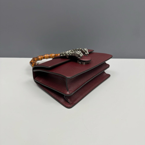 Gucci Bamboo Crystal Mini Dioysus Bamboo Top Handle Bag Calfskin Burgundy