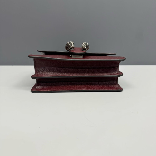 Gucci Bamboo Crystal Mini Dioysus Bamboo Top Handle Bag Calfskin Burgundy