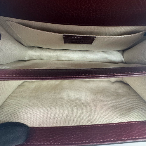 Gucci Bamboo Crystal Mini Dioysus Bamboo Top Handle Bag Calfskin Burgundy