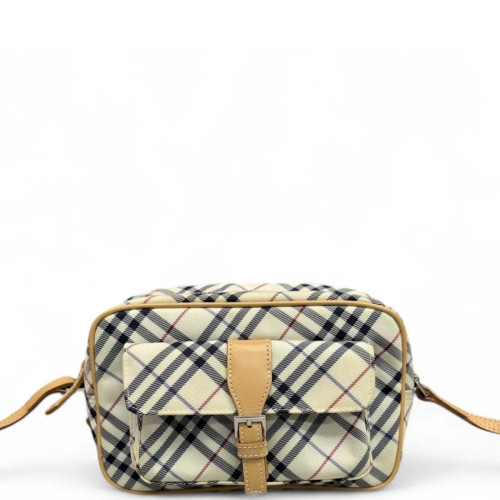 Burberry Camera Case House Check Calfskin Beige Black Red