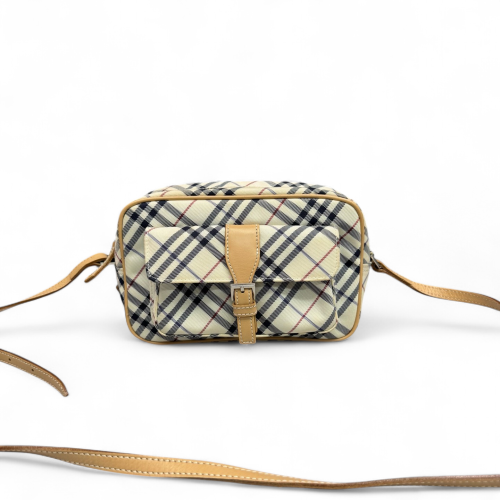 Burberry Camera Case House Check Calfskin Beige Black Red