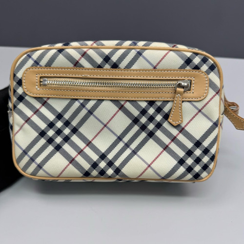 Burberry Camera Case House Check Calfskin Beige Black Red
