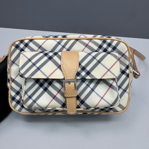 Burberry Camera Case House Check Calfskin Beige Black Red