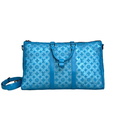 Louis Vuitton Embroidered Keepall 50 Monogram Transparence Blue