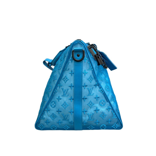 Louis Vuitton Embroidered Keepall 50 Monogram Transparence Blue